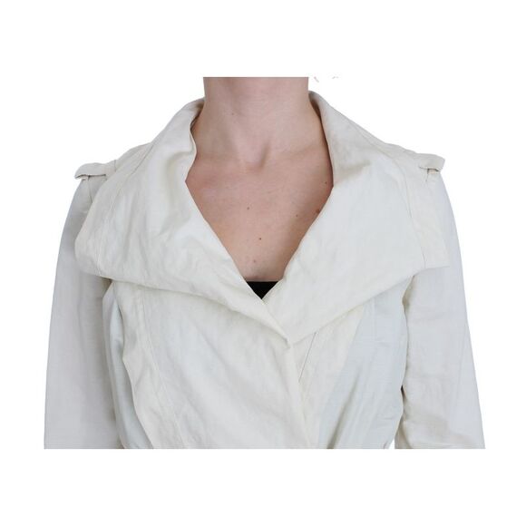 PLEIN SUD White Trench Coat Women's Jacket